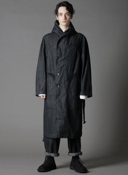 8OZ DENIM + DUNGAREE HOODED COATS WITH POCKETS