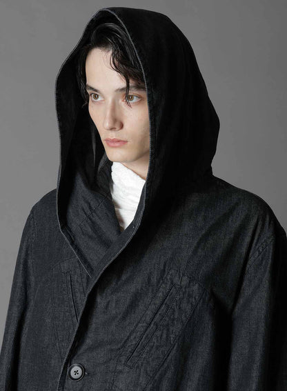 8OZ DENIM + DUNGAREE HOODED COATS WITH POCKETS