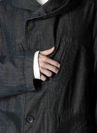 8OZ DENIM + DUNGAREE HOODED COATS WITH POCKETS