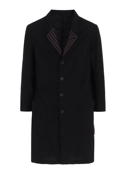 COTTON BROAD + CUPRA STRIPE STRIPE SWITCHING LONG JACKET