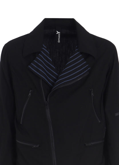 COTTON BROAD + CUPRA STRIPE STRIPE SWITCHING RIDERS JACKET