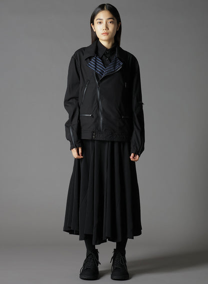 COTTON BROAD + CUPRA STRIPE STRIPE SWITCHING RIDERS JACKET