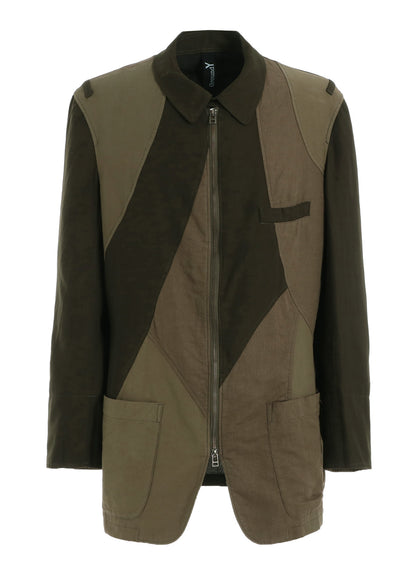 CUBISM PATCHWORK  PRODUCT DYED SWITCHING ZIP JACKET