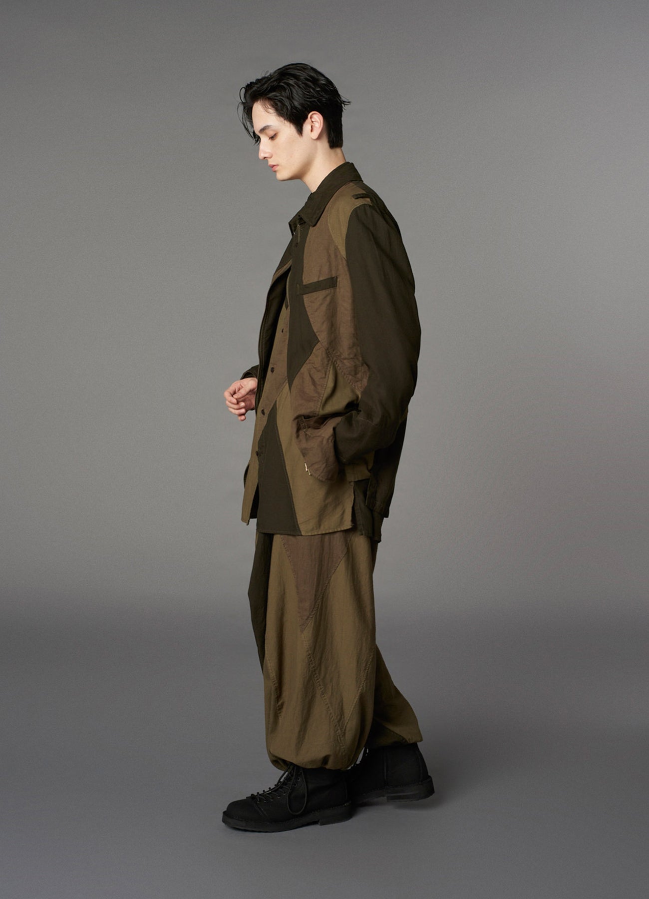 CUBISM PATCHWORK PRODUCT DYED SWITCHING ZIP JACKET