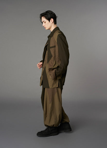 CUBISM PATCHWORK  PRODUCT DYED SWITCHING ZIP JACKET