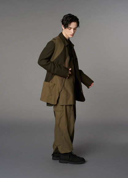 CUBISM PATCHWORK  PRODUCT DYED SWITCHING ZIP JACKET