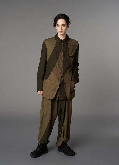 CUBISM PATCHWORK  PRODUCT DYED SWITCHING ZIP JACKET