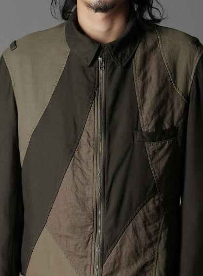 CUBISM PATCHWORK  PRODUCT DYED SWITCHING ZIP JACKET
