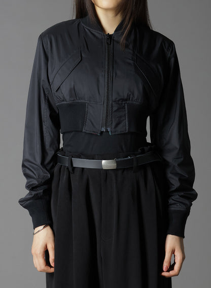 RAYON VELVET CHINESE FLOWER+NY SWITCHING MATERIAL SHORT JACKET