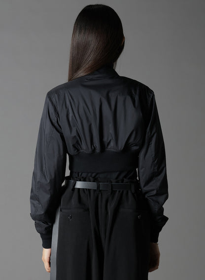 RAYON VELVET CHINESE FLOWER+NY SWITCHING MATERIAL SHORT JACKET