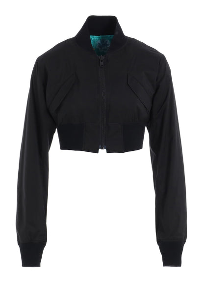RAYON VELVET CHINESE FLOWER+NY SWITCHING MATERIAL SHORT JACKET