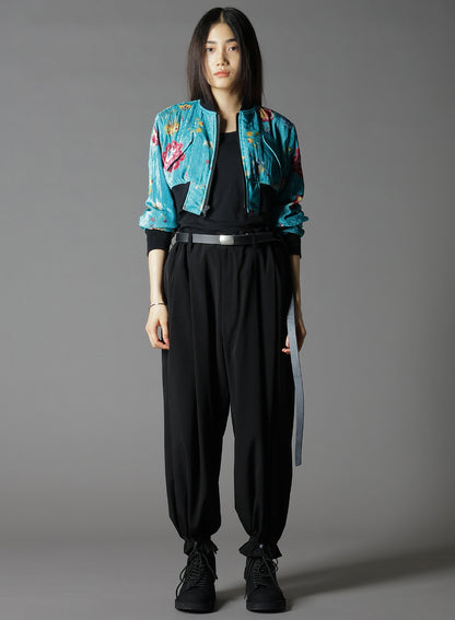 RAYON VELVET CHINESE FLOWER+NY SWITCHING MATERIAL SHORT JACKET