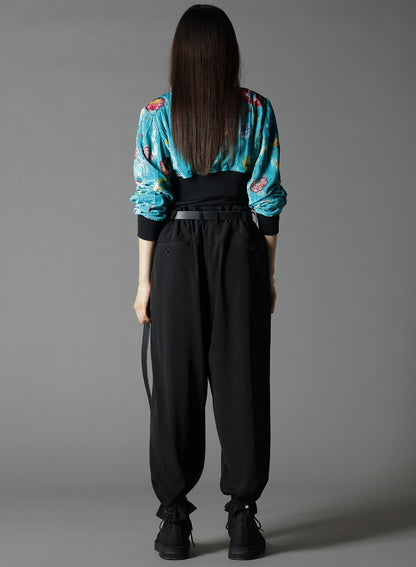 RAYON VELVET CHINESE FLOWER+NY SWITCHING MATERIAL SHORT JACKET