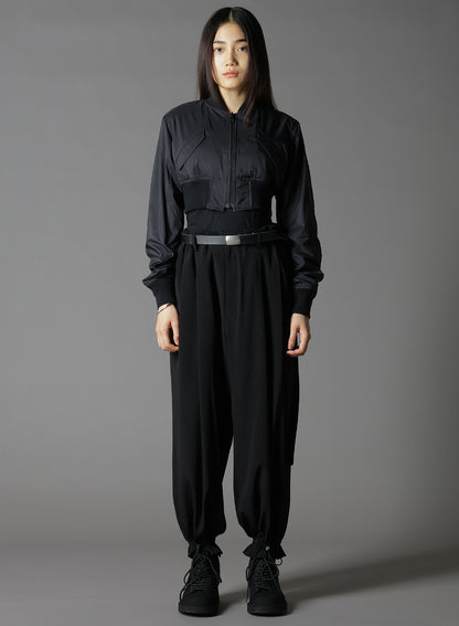 RAYON VELVET CHINESE FLOWER+NY SWITCHING MATERIAL SHORT JACKET