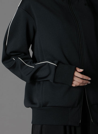 POLYESTER SMOOTH HOODED TRACK JACKET