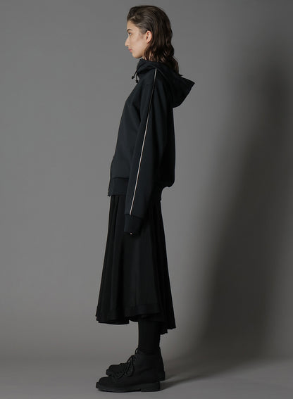 POLYESTER SMOOTH HOODED TRACK JACKET