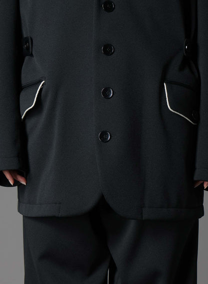 POLYESTER SMOOTH COLLAR PIPING JACKET