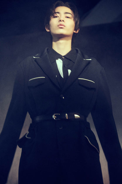 POLYESTER SMOOTH COLLAR PIPING JACKET