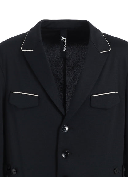 POLYESTER SMOOTH COLLAR PIPING JACKET