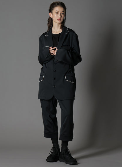POLYESTER SMOOTH COLLAR PIPING JACKET