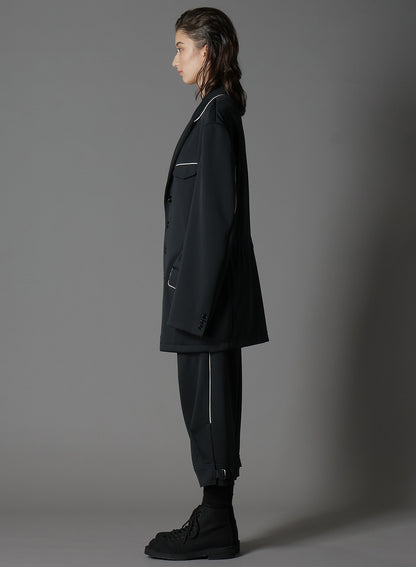 POLYESTER SMOOTH COLLAR PIPING JACKET