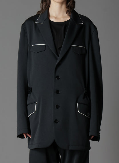 POLYESTER SMOOTH COLLAR PIPING JACKET