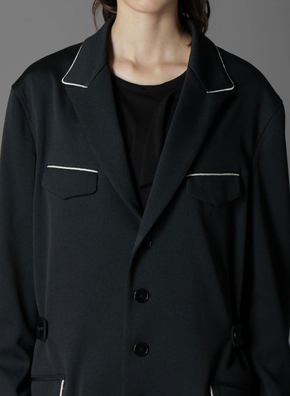 POLYESTER SMOOTH COLLAR PIPING JACKET