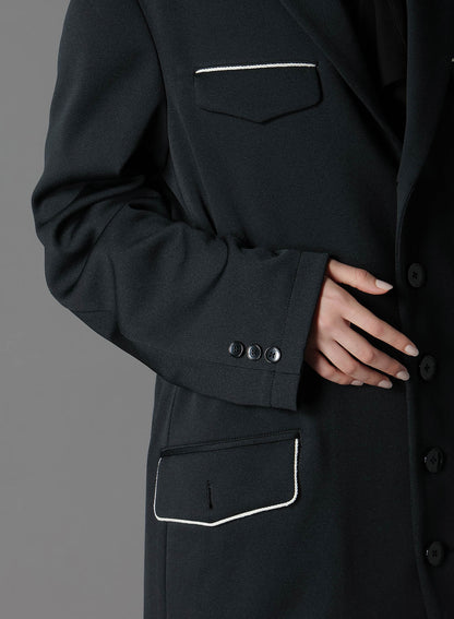 POLYESTER SMOOTH COLLAR PIPING JACKET