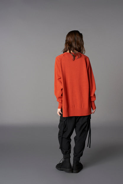GIMA COTTON CREW NECK BACK HEM LONG KNIT