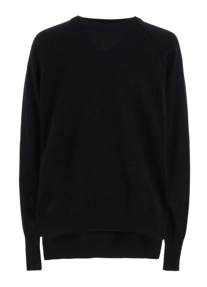 GIMA COTTON CREW NECK BACK HEM LONG KNIT