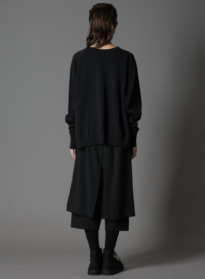 GIMA COTTON CREW NECK BACK HEM LONG KNIT