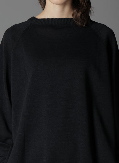GIMA COTTON CREW NECK BACK HEM LONG KNIT