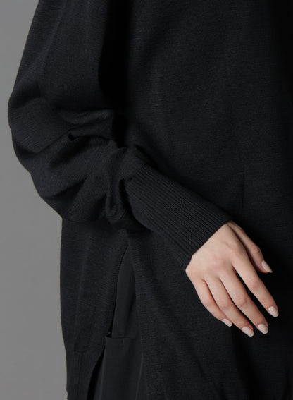 GIMA COTTON CREW NECK BACK HEM LONG KNIT