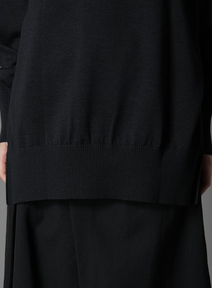 GIMA COTTON CREW NECK BACK HEM LONG KNIT