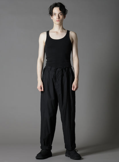 COTTON TWILL WAIST DRAWSTRING PANTS
