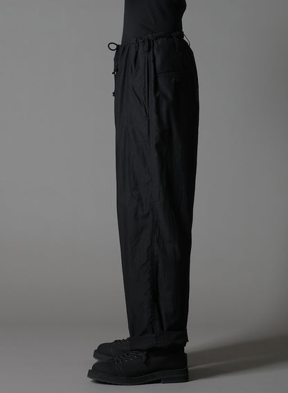 COTTON TWILL WAIST DRAWSTRING PANTS