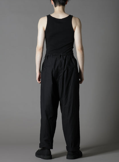 COTTON TWILL WAIST DRAWSTRING PANTS