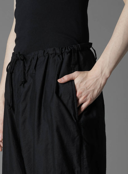COTTON TWILL WAIST DRAWSTRING PANTS