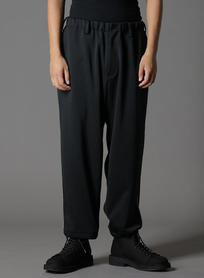 POLYESTER SMOOTH PIPING WIDE PANTS