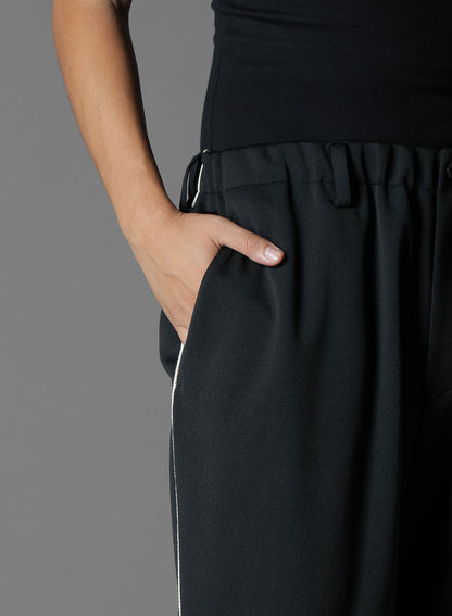POLYESTER SMOOTH PIPING WIDE PANTS