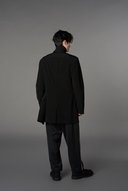POLYESTER SMOOTH PIPING WIDE PANTS