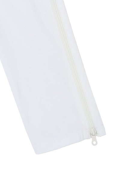 COTTON JERSEY RIGHT SLEEVE ZIPPER T-SHIRT