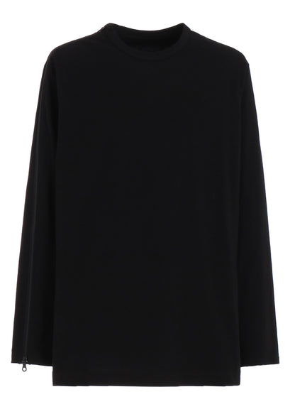 COTTON JERSEY RIGHT SLEEVE ZIPPER T-SHIRT
