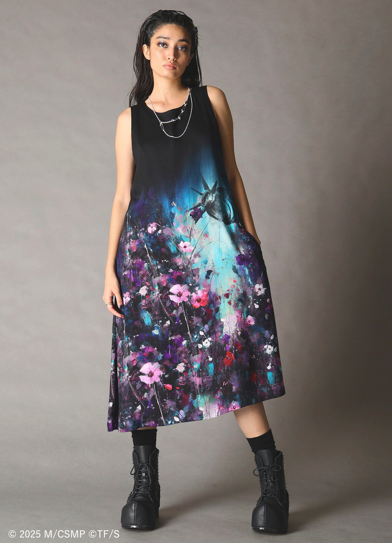 【Pre-Order】Ground Y×CHAINSAW MAN Collaborate Collection FLOWER AND BOMB GRAPHIC DRESS