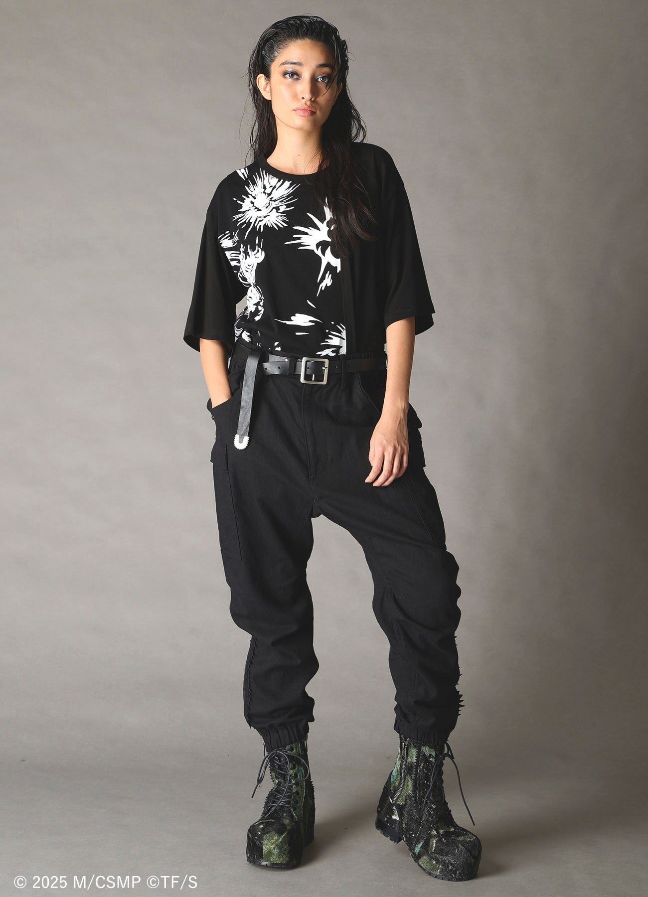 【Pre-Order】Ground Y×CHAINSAW MAN Collaborate Collection CHAINSAW LEATHER BELT SLIM VER