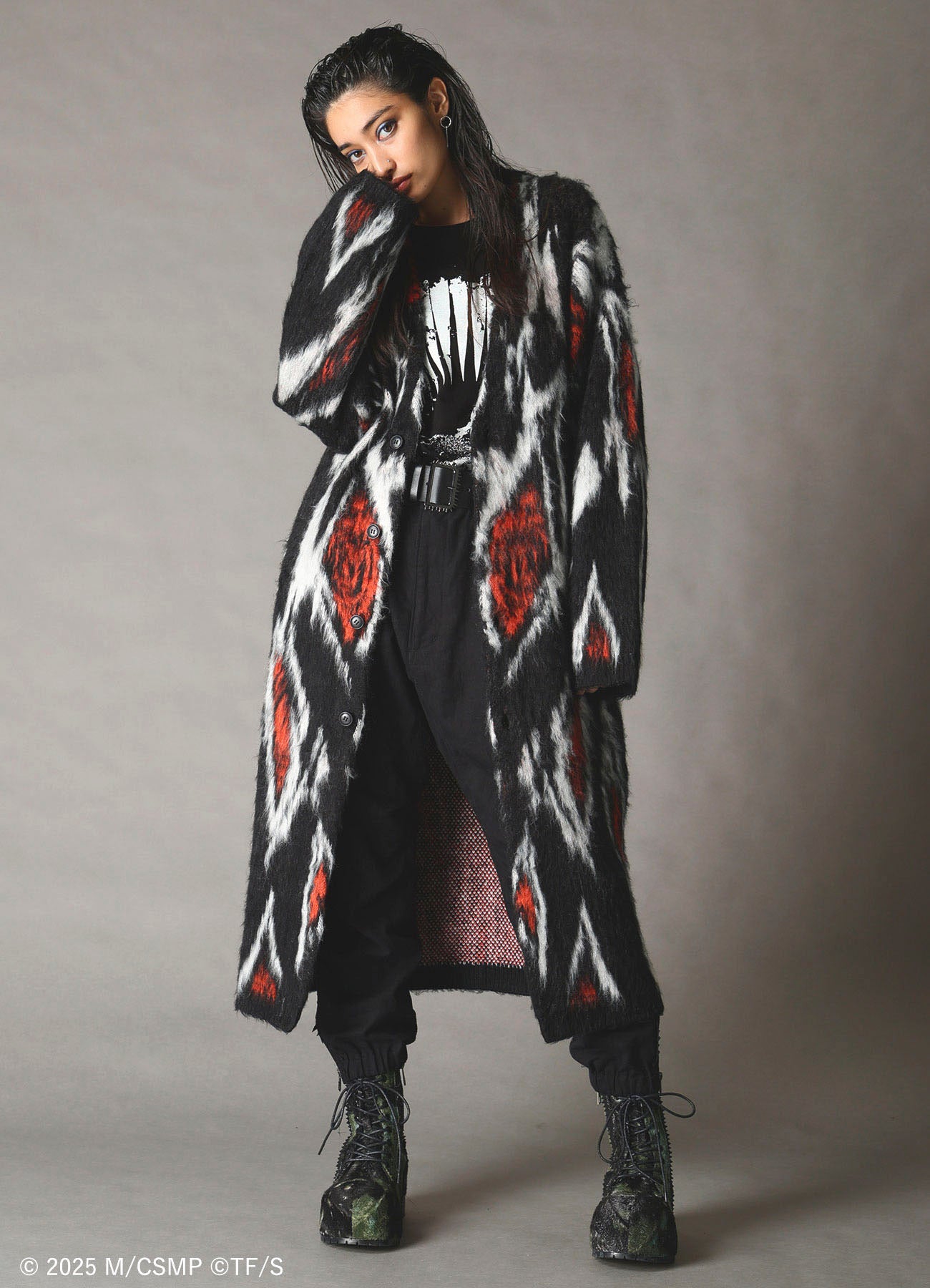 【Pre-Order】Ground Y×CHAINSAW MAN Collaborate Collection FOX DEVIL EYES CARDIGAN