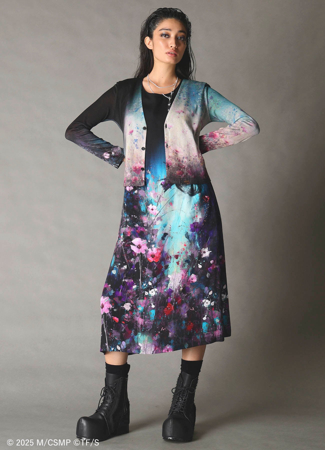 【Pre-Order】Ground Y×CHAINSAW MAN Collaborate Collection FLOWER GRAPHIC CARDIGAN【Shipping sequentially from late February 2026】