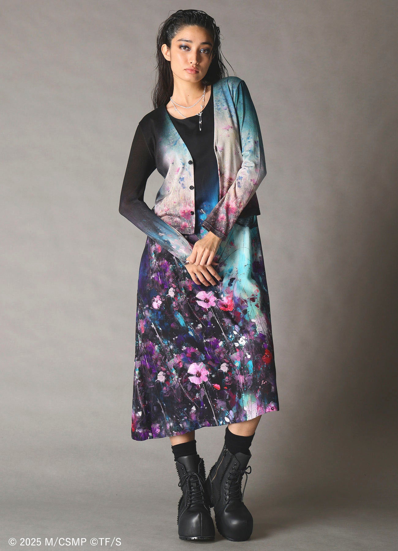 【Pre-Order】Ground Y×CHAINSAW MAN Collaborate Collection FLOWER GRAPHIC CARDIGAN【Shipping sequentially from late February 2026】