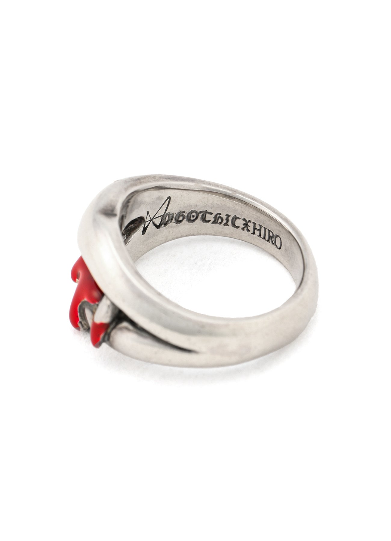 SILVER951 BLOOD RED RING