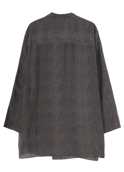 【PIECE UNIQUE/THE SHOP】INK DYED ST PATTERN BUTTON COLLAR BLOUSE